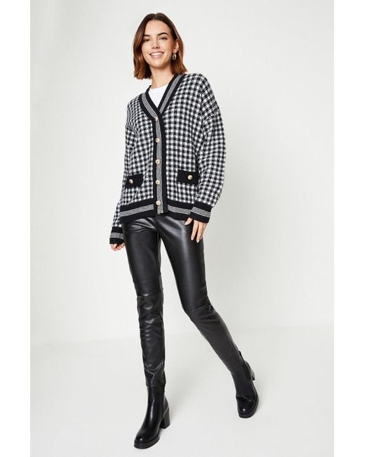 Oasis Black Gingham Button Front Cardi