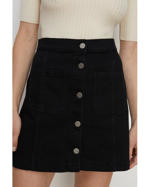 Oasis Black Denim Mini Skirt