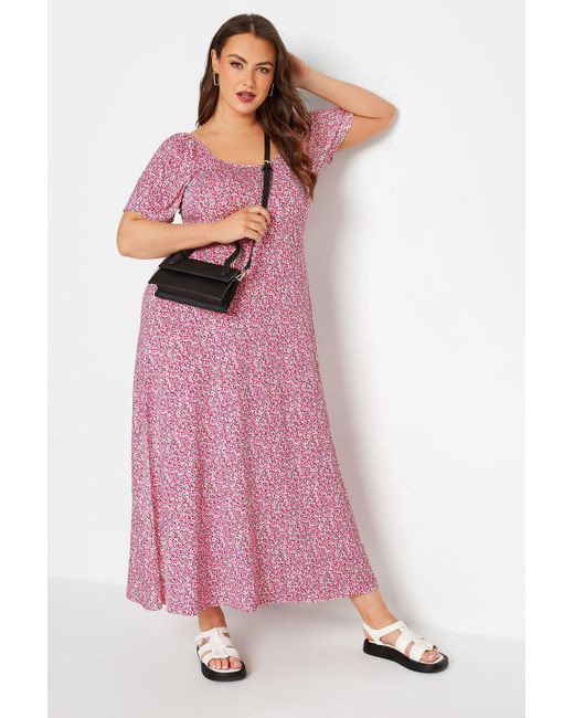 Yours Pink Printed Maxi Dress