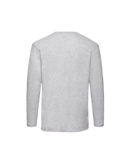 Fruit Of The Loom White Valueweight Heather Long-sleeved T-shirt for men
