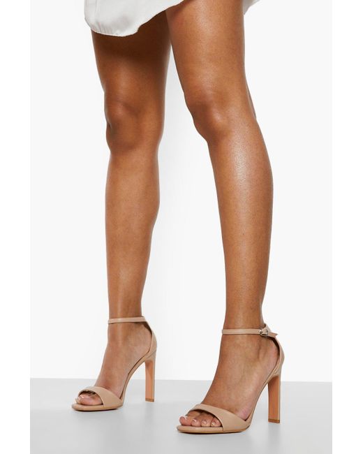 Boohoo Brown Wide Fit Flat Heel 2 Part Barely There