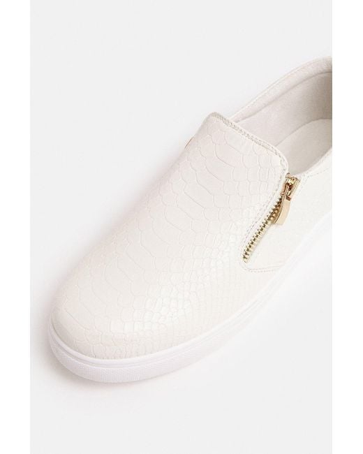 Coast Natural White Slip Ons With Zip Detail