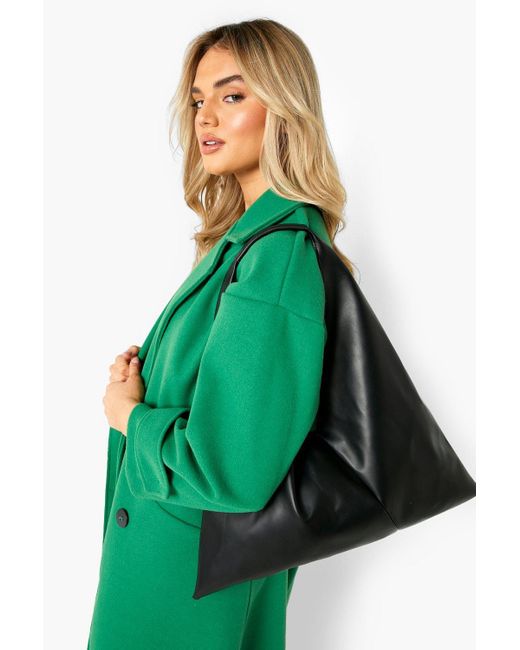 Boohoo Green Oversized Shopper Bag