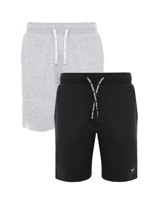 Threadbare Gray 2 Pack 'dolen' Pyjama Shorts for men