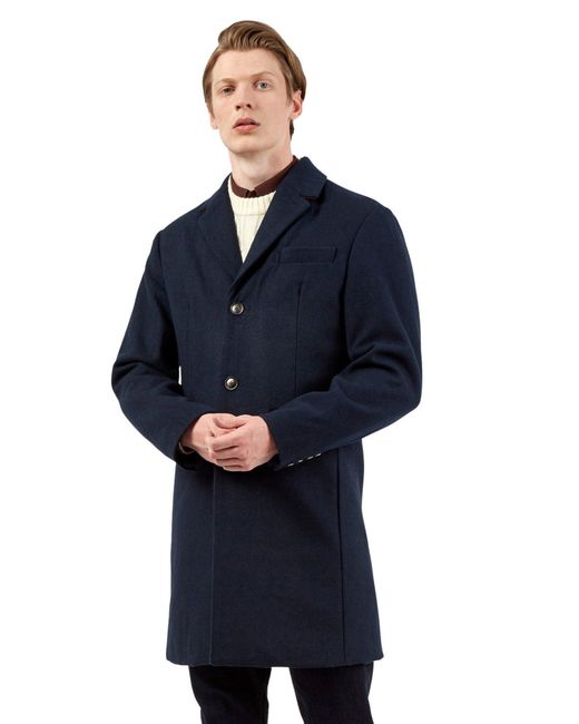 Ben Sherman Blue Wool-blend Overcoat for men