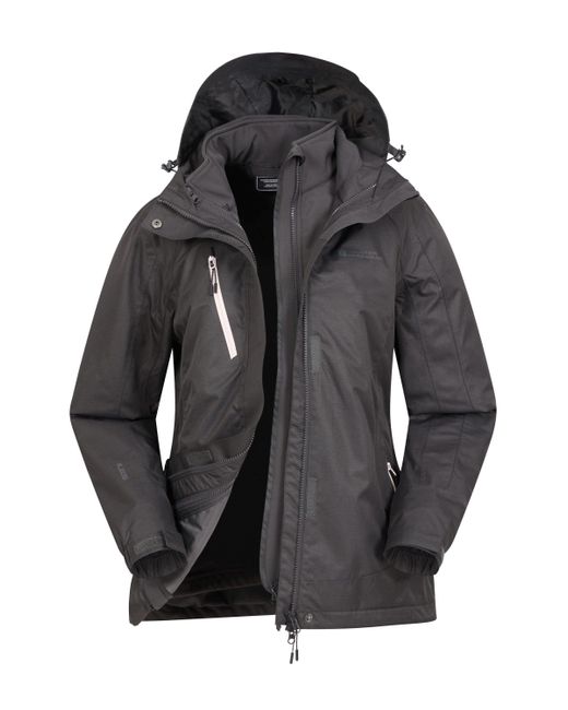 Mountain Warehouse Black 3 In 1 Waterproof Jacket Winter Rain Coat
