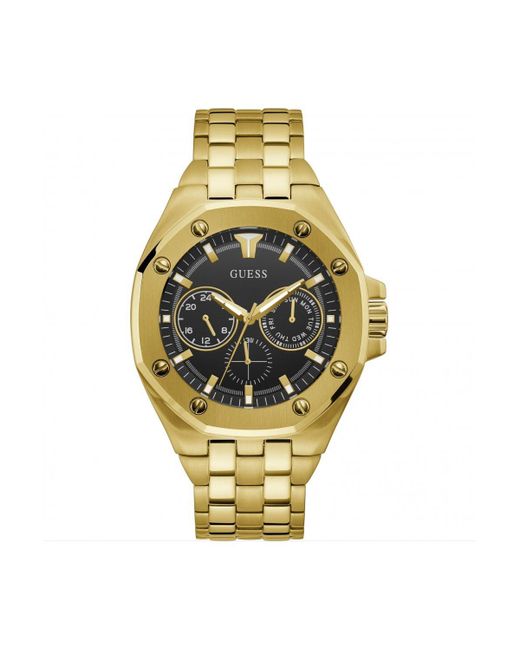 Guess Metallic Top Gun Stainless Steel Fashion Analogue Quartz Watch - Gw0278g2 for men