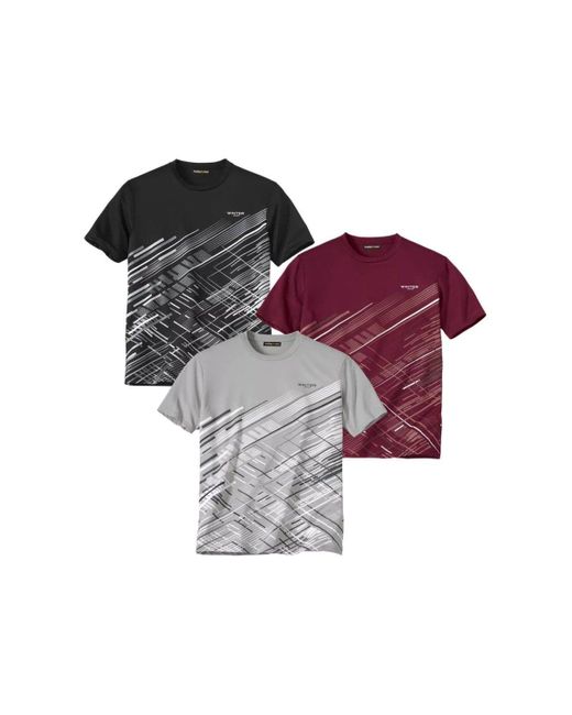 Atlas For Men Multicolor Printed T-shirt (pack Of 3) for men