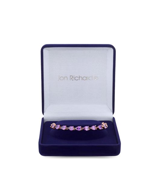 Jon Richard Purple Gift Packaged Rose Gold And Amethyst Cubic Zirconia Bracelet