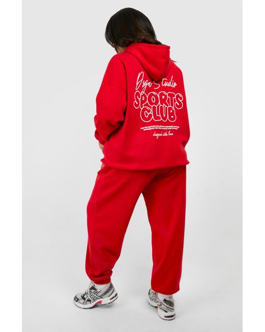 Boohoo Red Plus Cherry Bubble Sports Club Jogger