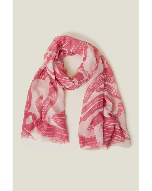 Accessorize Pink Large Strokes Scarf