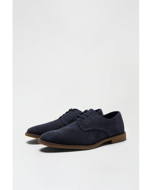 Burton Blue Navy Suede Desert Shoes for men