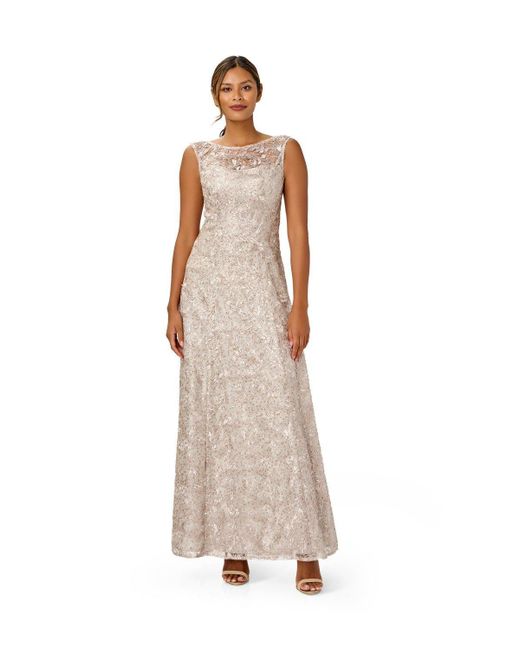 Adrianna Papell Sequin Lace Gown in Grey Lyst UK