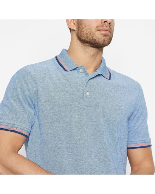 MAINE Blue Tipped Polo Shirt for men