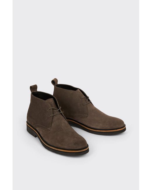 Burton Brown Suede Grey Desert Boots for men