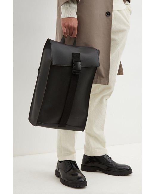 Burton Black Fenton Slimline Flapover Clip Backpack for men