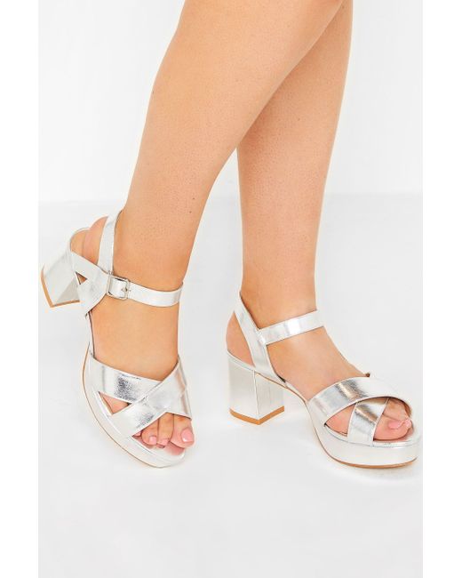 Yours White Wide & Extra Wide Fit Block Heel Sandals