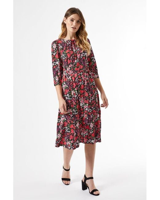 Dorothy Perkins Red Floral Ditsy Midi Skirt