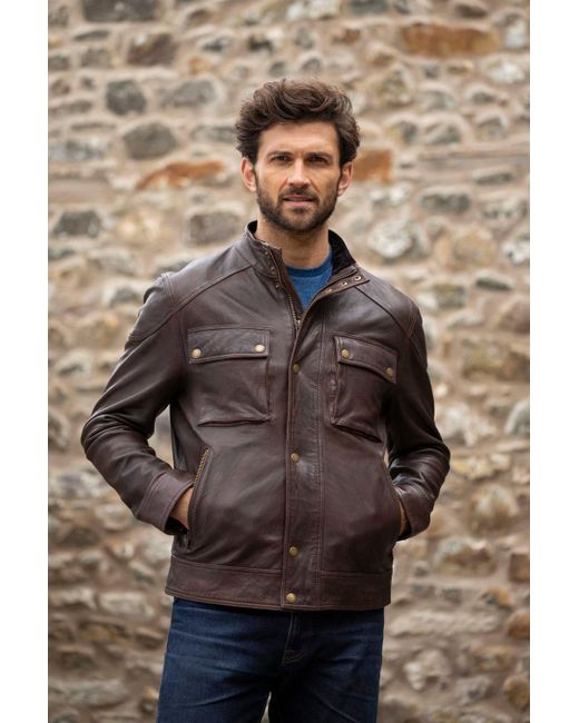 Lakeland Leather Brown 'bowston' Leather Jacket for men