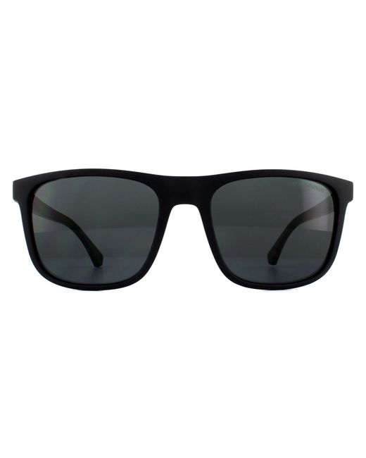 Emporio Armani Square Matte Black Grey Gradient Sunglasses for men