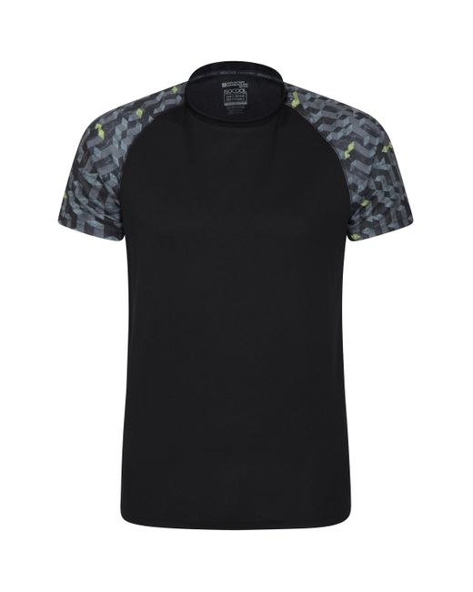 Mountain Warehouse Black Endurance Printed Tee Breathable Quick Drying T-shirt for men