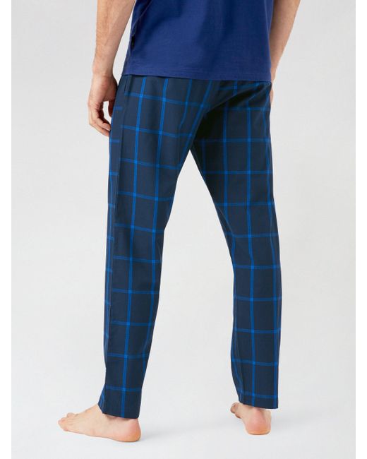 Burton Blue Navy Large Check Print Pyjama Bottoms for men