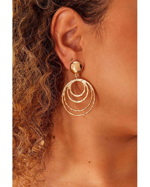Accessorize Natural Textured Concentric Circle Statement Earrings