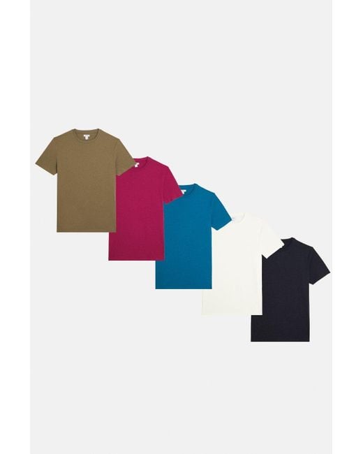 MAINE Multicolor 5 Pack Multi Seasonal Crew Neck T-shirt for men