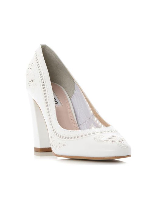 Dune White 'bethanee' Leather Court Shoes