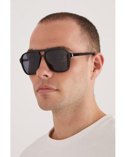 Burton Blue Retro Aviator Frame Sunglasses for men