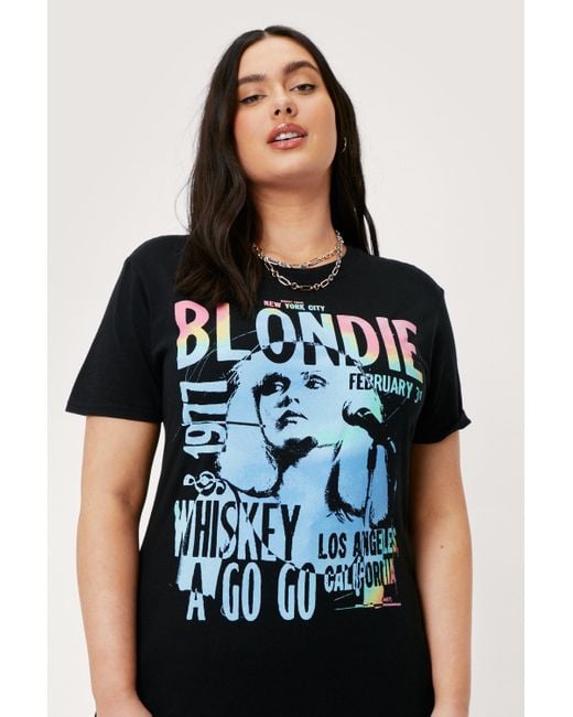 Nasty Gal Blue Plus Size Blondie 1977 Graphic Band T-shirt