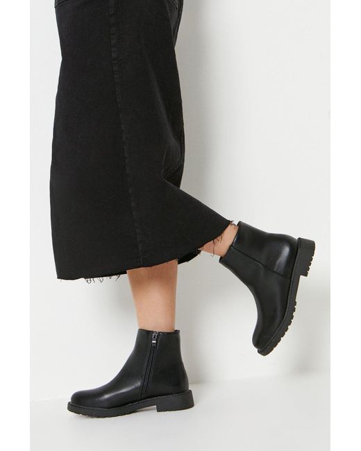 Dorothy Perkins Black Madelyn Chunky Chelsea Boots