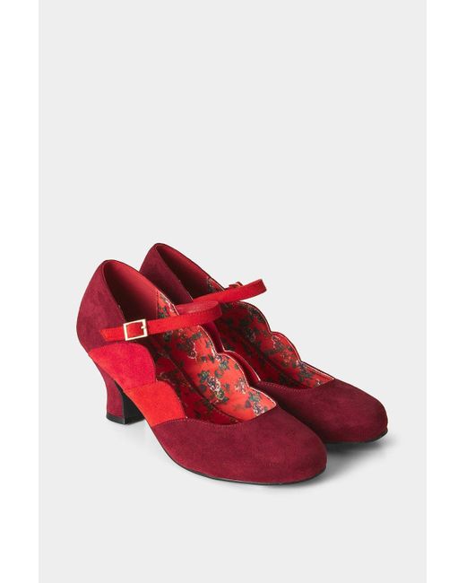 Joe Browns Red Art Deco Style Mary Jane Shoes