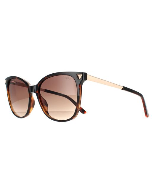 Guess Cat Eye Dark Havana Brown Gradient Gu7684 Sunglasses