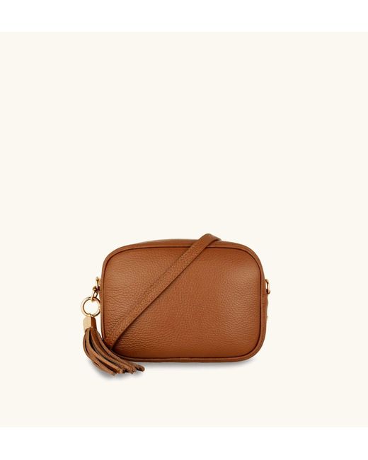 Apatchy London Brown Tan Leather Crossbody Bag With Tan Boho Strap