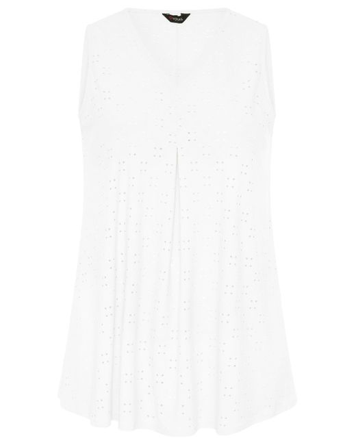 Yours White Broderie Anglaise Swing Top