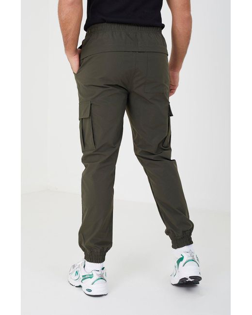 Brave Soul Black 'texas' Cuffed Cargo Trousers for men