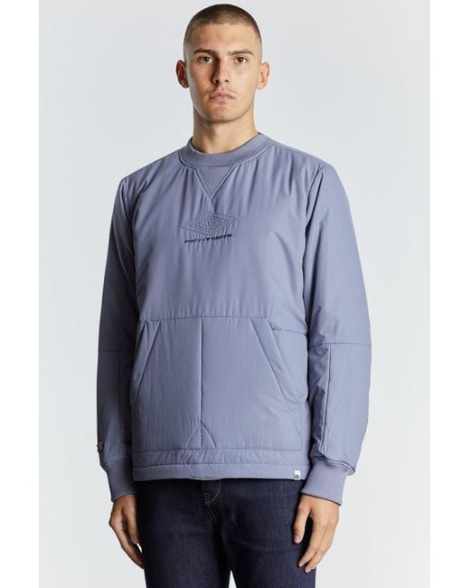 Umbro Blue Quilted Crew for men