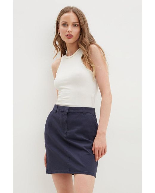 Dorothy Perkins Blue Chino Mini Skirt