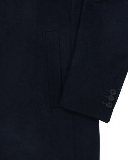 Steel & Jelly Blue Navy Inverted Collar Longline Coat for men