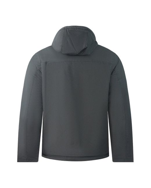 Napapijri Gray A-ice Black Hooded Fleece Jacket for men