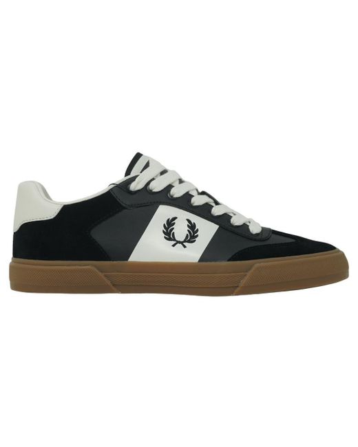 Fred Perry Clay Leather Suede Black Trainers for men