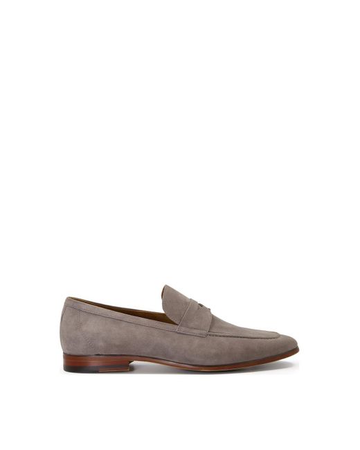 Dune Gray 'silas' Suede Loafers for men