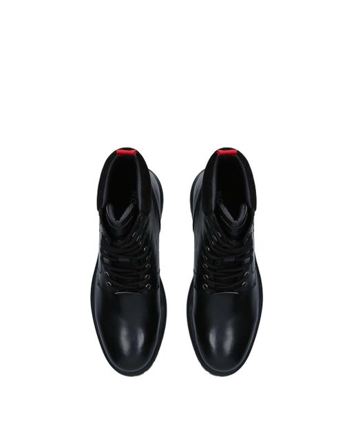 KG by Kurt Geiger Black 'force Cuff' Leather Boots for men