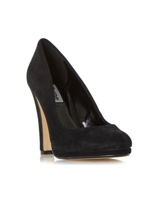 Dune Black 'aries' Suede Court Shoes