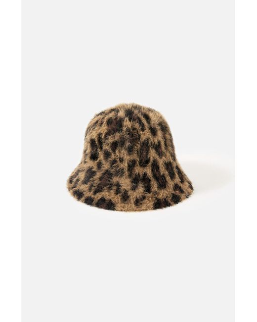 Accessorize Multicolor Leopard Fluffy Bucket Hat
