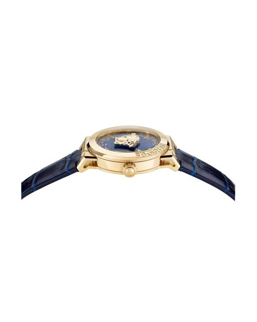 Versace Blue Stainless Steel Luxury Analogue Quartz Watch - Ve3f00122
