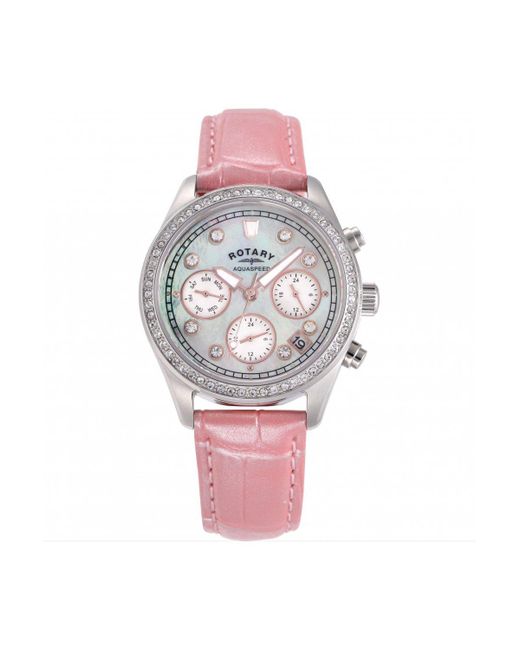 Rotary Pink Aquaspeed Stainless Steel Classic Analogue Watch - Als19000/c/41