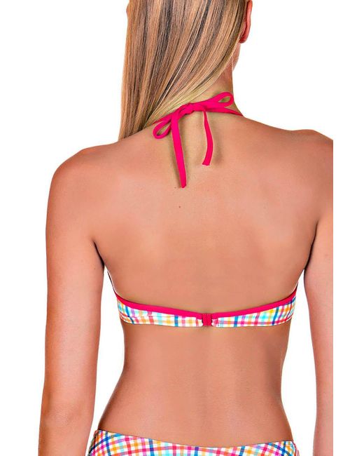 Lisca Check 'retro' Underwired Bikini Top