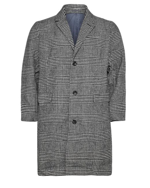 BadRhino Gray Check Overcoat for men